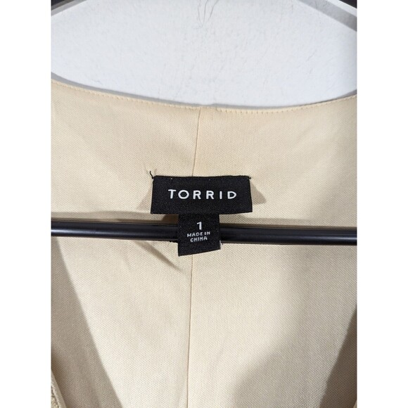 Torrid Gold Metallic Polka Dot Short Sleeve Faux Wrap Dress Women Plus Size 1X - Picture 5 of 9